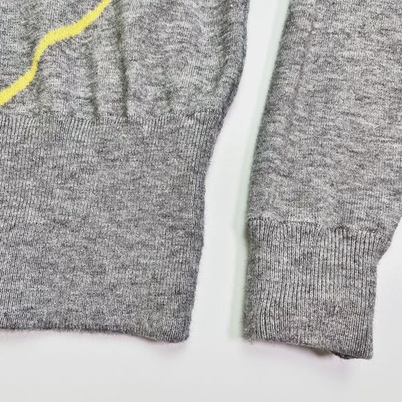 AQUA X Madeleine Thompson Thunderbolt Pullover Crew Sweater Heather Grey S NWT - Picture 3 of 7